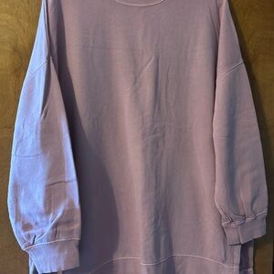 Women's Old Navy Tunic Crewneck Sweatshirt XXL Dusty Rose Pink